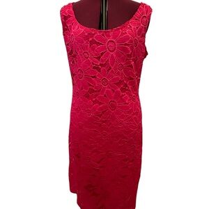 Tiana B Pink Lace Flowers Sleeveless Scoop
Neck Lined Dress Womens Size Medium